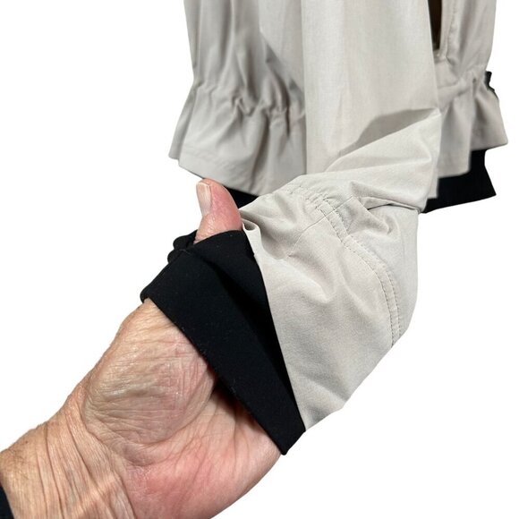 FLX Convertible Tan Black Peplum Hem Full Zip Athleticwear Jacket Size XL - Picture 9 of 12